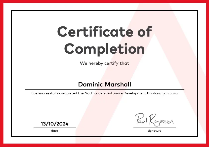 Northcoders Java bootcamp